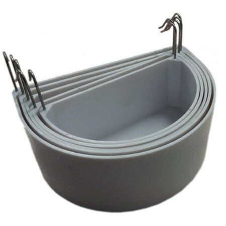 212 Main Set of 5 Coop White Plastic Cups with Hooks for Seed and Water